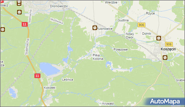 mapa Piłka Kolonia, Piłka Kolonia na mapie Targeo