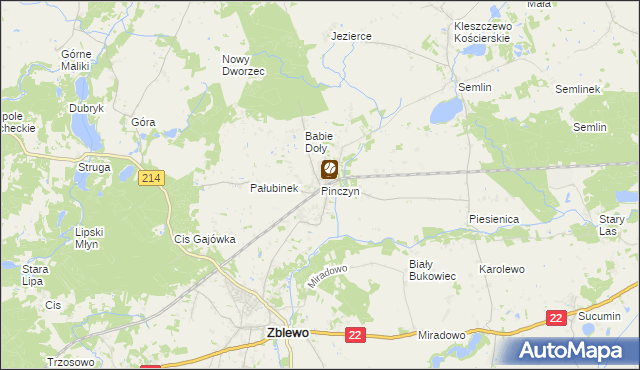 mapa Pinczyn, Pinczyn na mapie Targeo