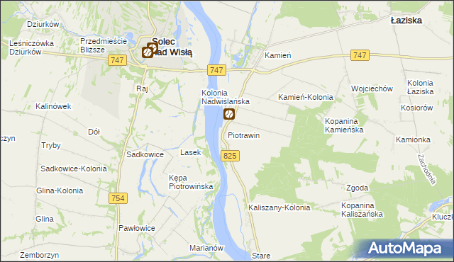 mapa Piotrawin gmina Łaziska, Piotrawin gmina Łaziska na mapie Targeo