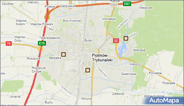 mapa Piotrków Trybunalski, Piotrków Trybunalski na mapie Targeo