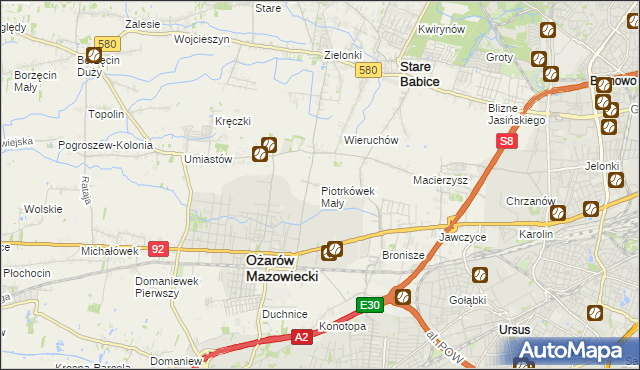 mapa Piotrkówek Mały, Piotrkówek Mały na mapie Targeo