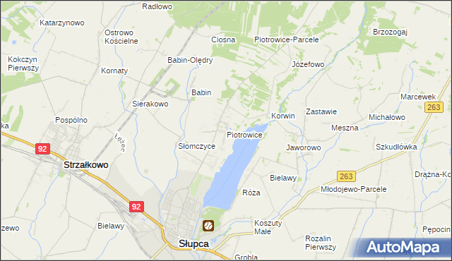 mapa Piotrowice gmina Słupca, Piotrowice gmina Słupca na mapie Targeo