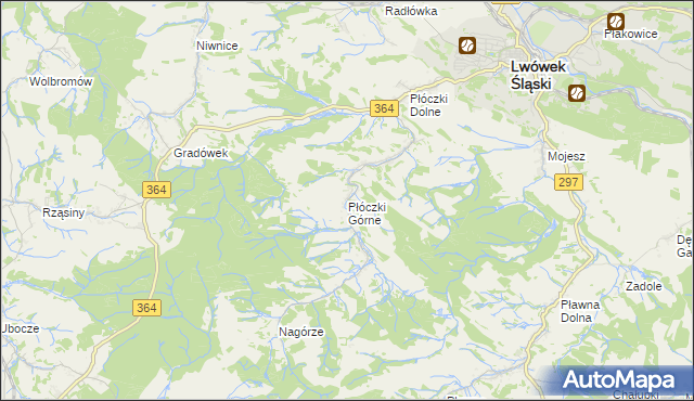 mapa Płóczki Górne, Płóczki Górne na mapie Targeo