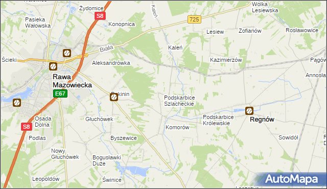 mapa Podskarbice Szlacheckie, Podskarbice Szlacheckie na mapie Targeo