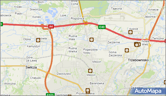 mapa Pogwizdów Nowy, Pogwizdów Nowy na mapie Targeo