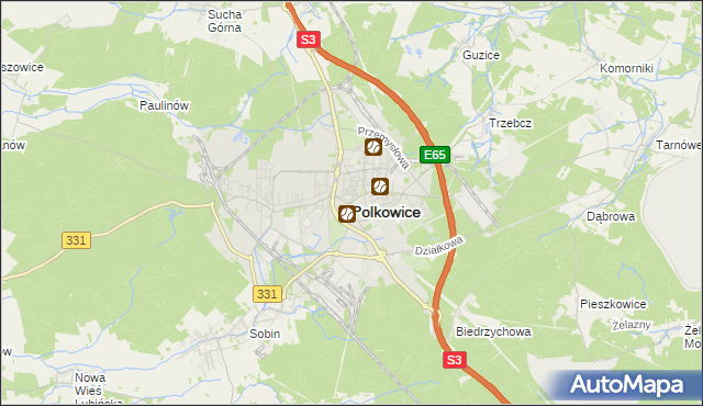 mapa Polkowice, Polkowice na mapie Targeo