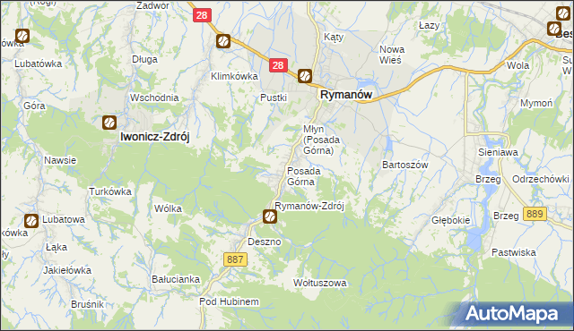 mapa Posada Górna, Posada Górna na mapie Targeo