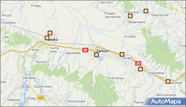 mapa Posada Zarszyńska, Posada Zarszyńska na mapie Targeo