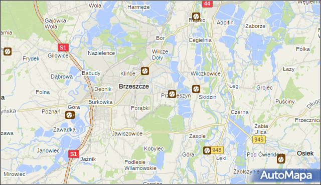 mapa Przecieszyn, Przecieszyn na mapie Targeo