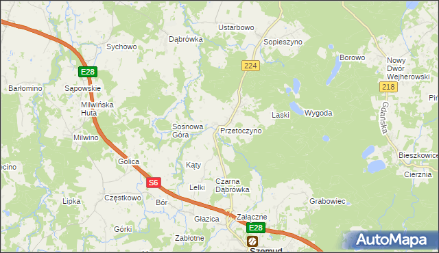 mapa Przetoczyno, Przetoczyno na mapie Targeo