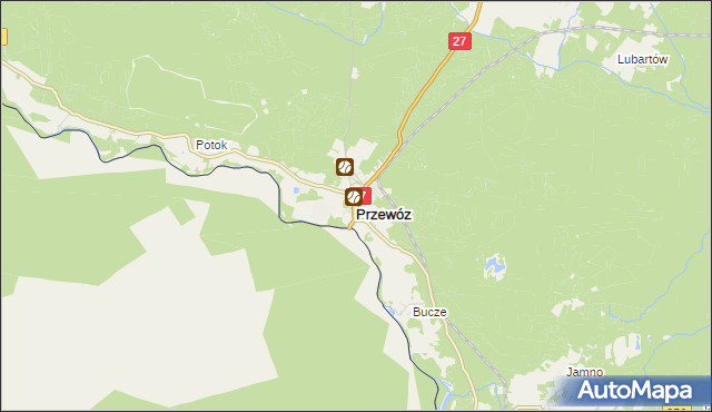 mapa Przewóz powiat żarski, Przewóz powiat żarski na mapie Targeo