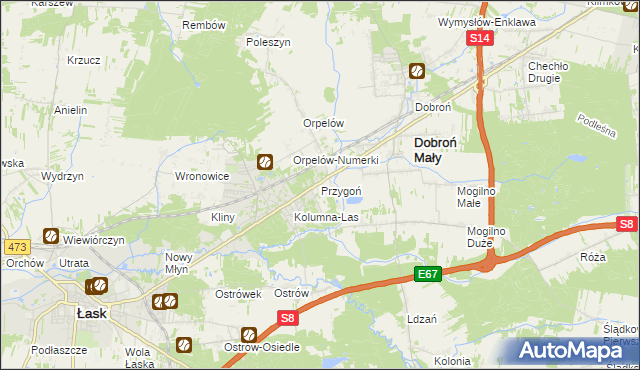 mapa Przygoń, Przygoń na mapie Targeo