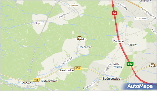 mapa Rachowice, Rachowice na mapie Targeo