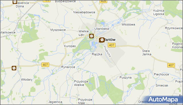 mapa Rączka, Rączka na mapie Targeo