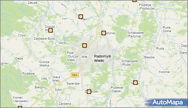 mapa Radomyśl Wielki, Radomyśl Wielki na mapie Targeo