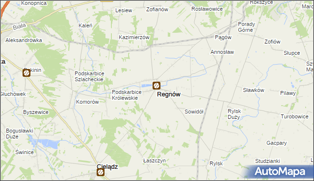 mapa Regnów, Regnów na mapie Targeo