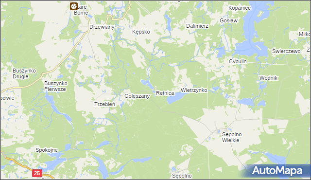 mapa Retnica, Retnica na mapie Targeo