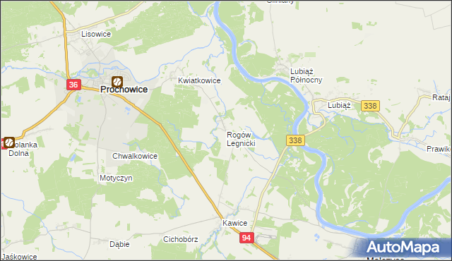 mapa Rogów Legnicki, Rogów Legnicki na mapie Targeo