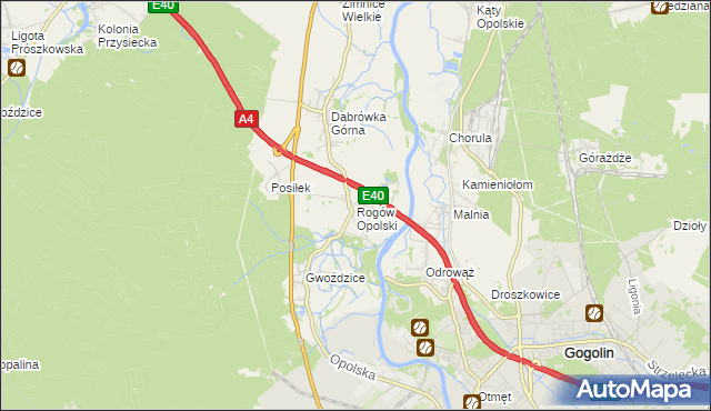 mapa Rogów Opolski, Rogów Opolski na mapie Targeo