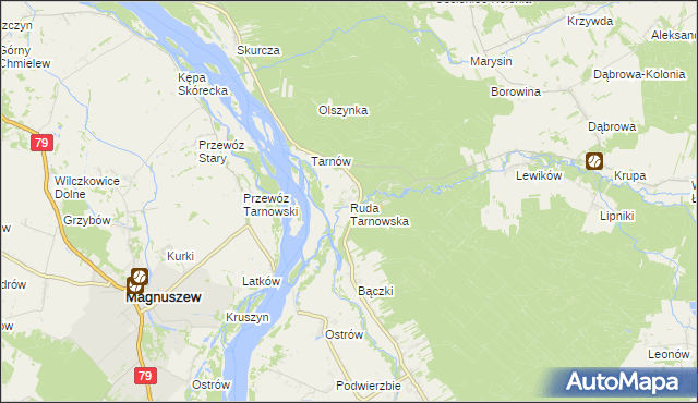mapa Ruda Tarnowska, Ruda Tarnowska na mapie Targeo