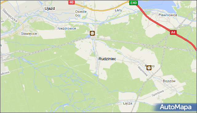 mapa Rudziniec, Rudziniec na mapie Targeo