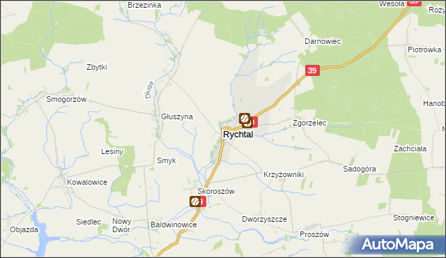 mapa Rychtal, Rychtal na mapie Targeo