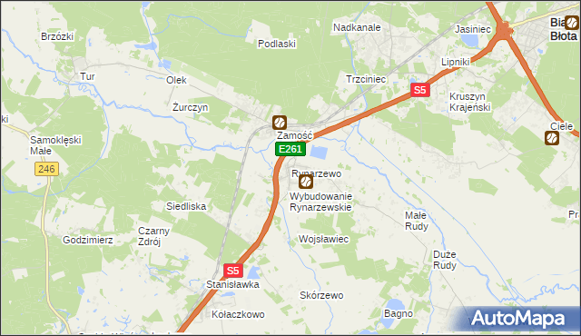 mapa Rynarzewo, Rynarzewo na mapie Targeo