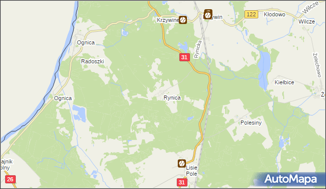 mapa Rynica, Rynica na mapie Targeo