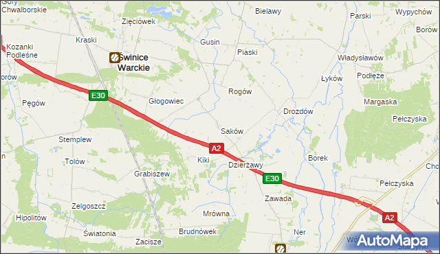 mapa Saków, Saków na mapie Targeo