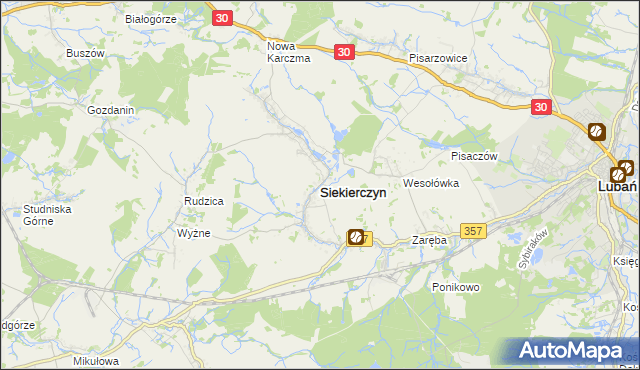 mapa Siekierczyn, Siekierczyn na mapie Targeo