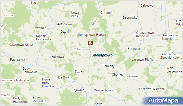 mapa Siemiątkowo powiat żuromiński, Siemiątkowo powiat żuromiński na mapie Targeo