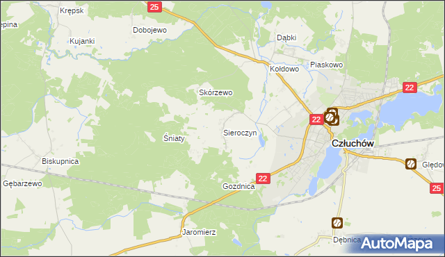 mapa Sieroczyn, Sieroczyn na mapie Targeo