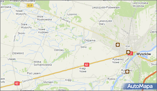 mapa Sitno gmina Wyszków, Sitno gmina Wyszków na mapie Targeo