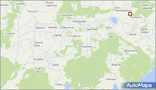 mapa Skrzyptowo, Skrzyptowo na mapie Targeo