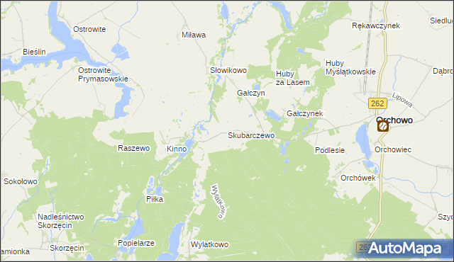 mapa Skubarczewo, Skubarczewo na mapie Targeo