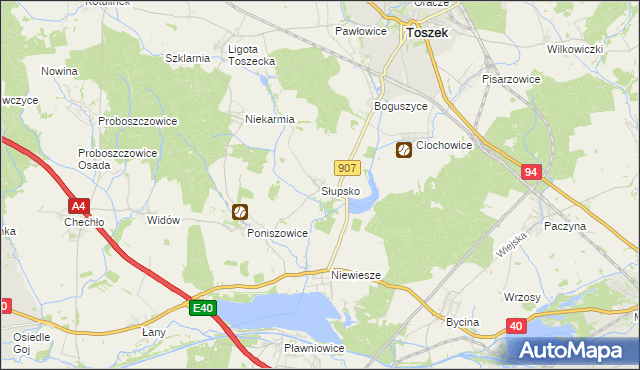 mapa Słupsko gmina Rudziniec, Słupsko gmina Rudziniec na mapie Targeo