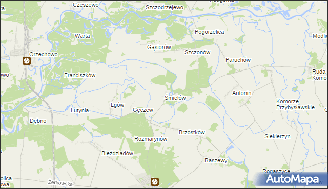 mapa Śmiełów, Śmiełów na mapie Targeo