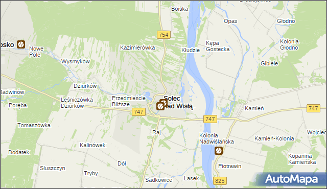 mapa Solec nad Wisłą, Solec nad Wisłą na mapie Targeo