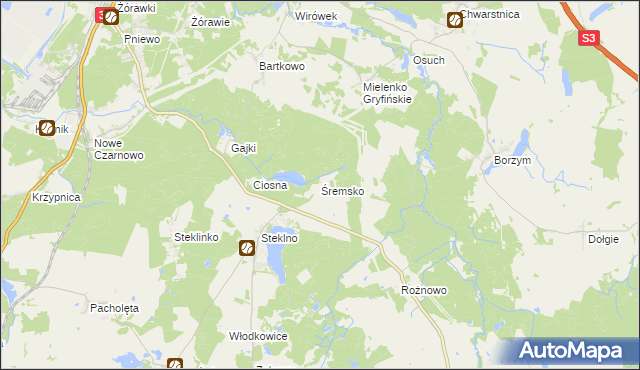 mapa Śremsko, Śremsko na mapie Targeo