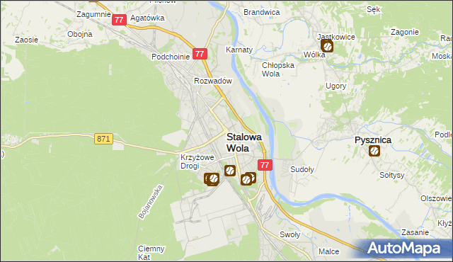 mapa Stalowa Wola, Stalowa Wola na mapie Targeo