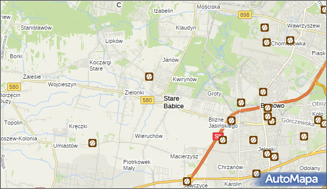 mapa Stare Babice, Stare Babice na mapie Targeo