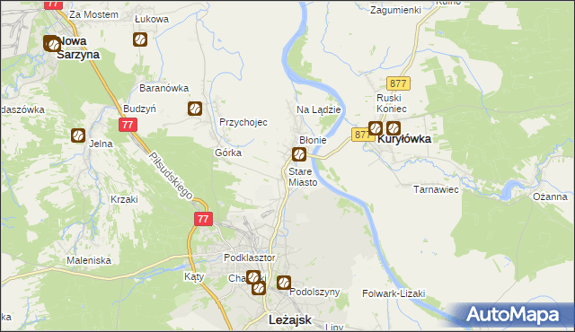 mapa Stare Miasto gmina Leżajsk, Stare Miasto gmina Leżajsk na mapie Targeo