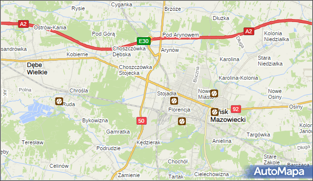 mapa Stojadła, Stojadła na mapie Targeo