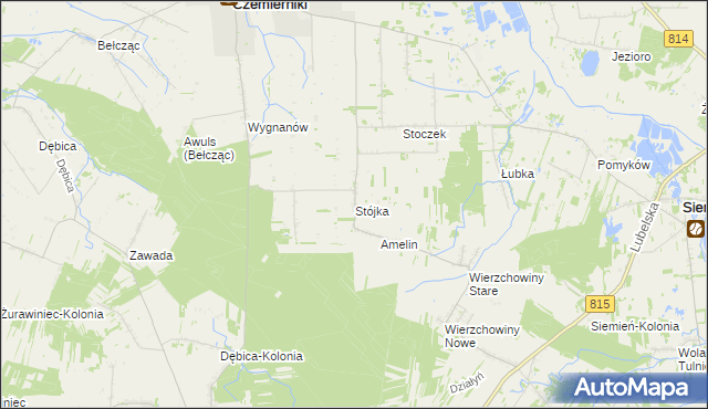 mapa Stójka gmina Czemierniki, Stójka gmina Czemierniki na mapie Targeo