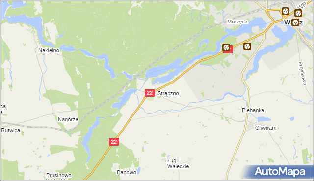 mapa Strączno, Strączno na mapie Targeo