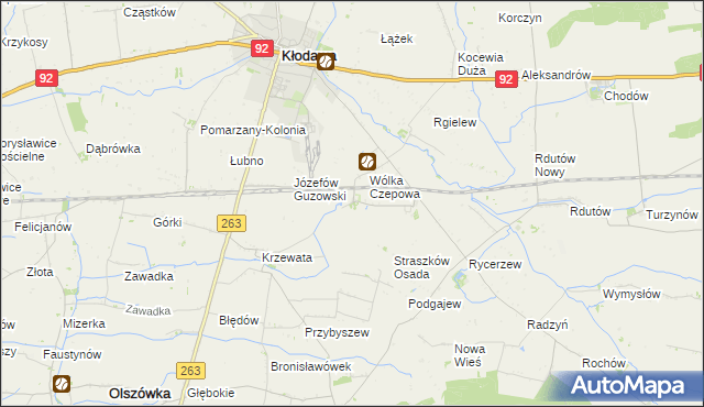 mapa Straszkówek, Straszkówek na mapie Targeo