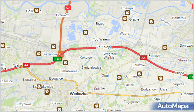 mapa Strumiany gmina Wieliczka, Strumiany gmina Wieliczka na mapie Targeo