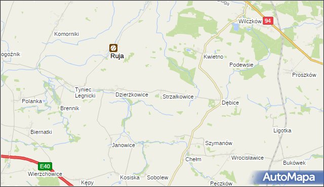 mapa Strzałkowice, Strzałkowice na mapie Targeo