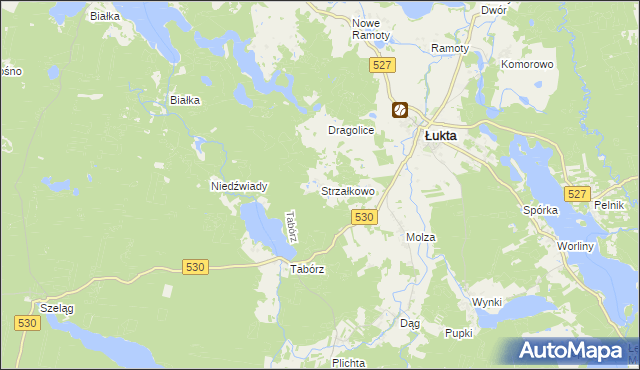 mapa Strzałkowo gmina Łukta, Strzałkowo gmina Łukta na mapie Targeo