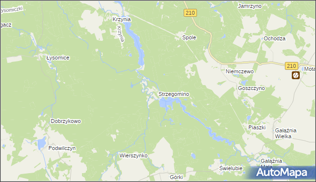 mapa Strzegomino, Strzegomino na mapie Targeo